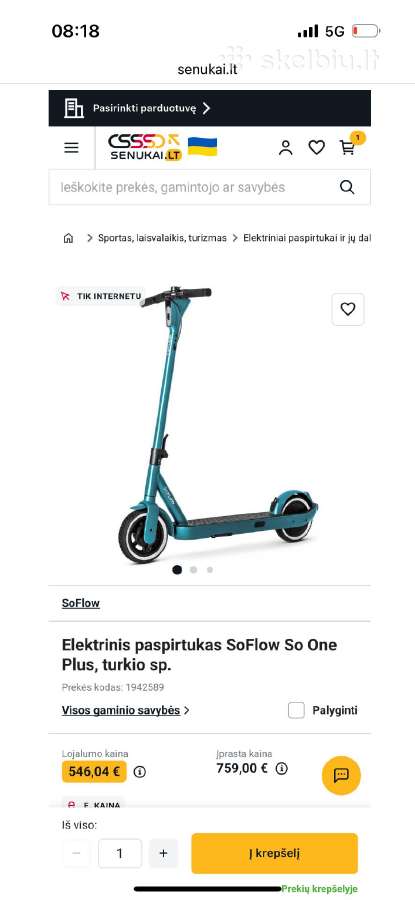 Naujas , Soflow So One Plus 500 W, 40 km - nuotraukos Nr. 2
