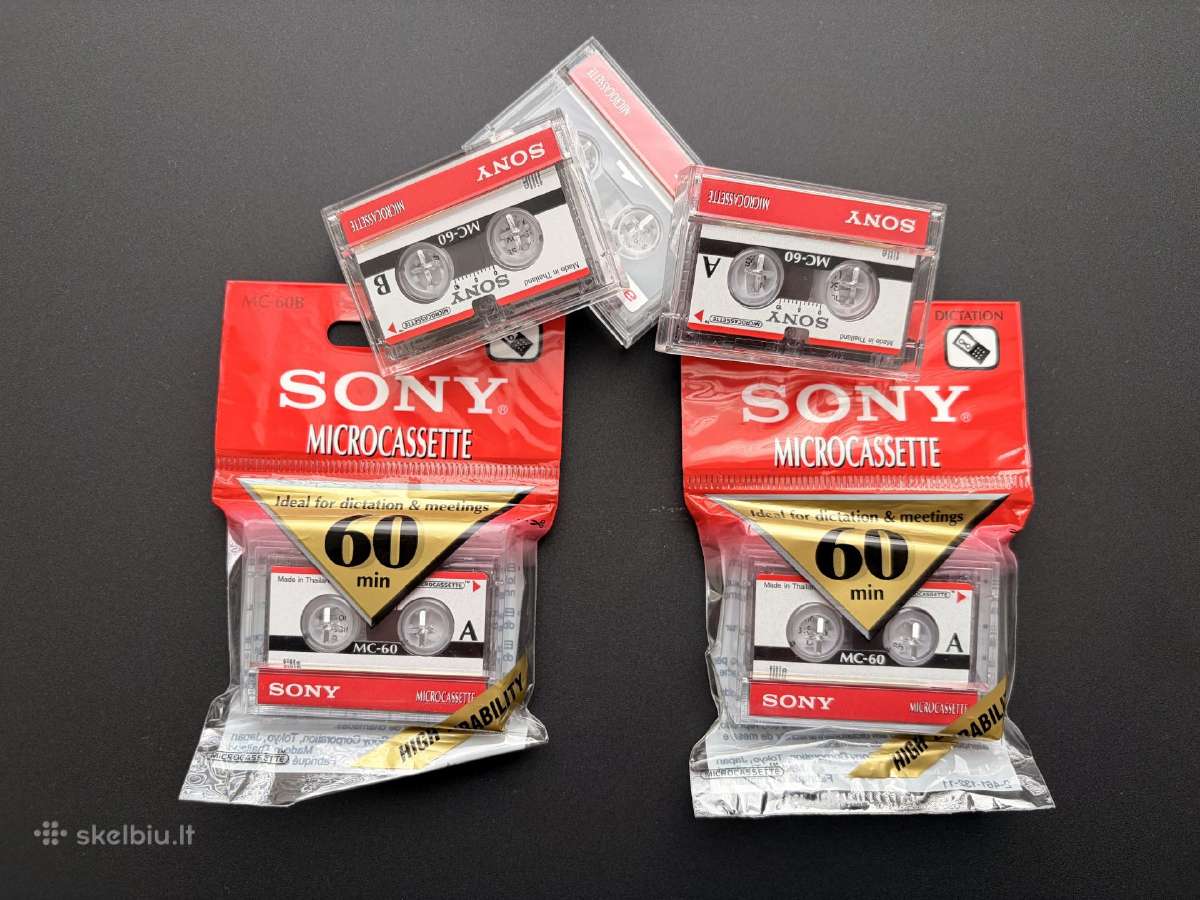 Sony Mc-60 mikrokasetės microcassette diktofonams