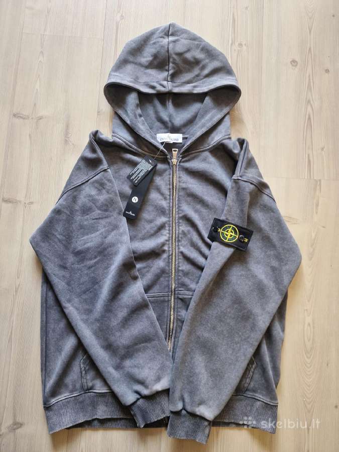 Stone Island Grey hoodie with two patch