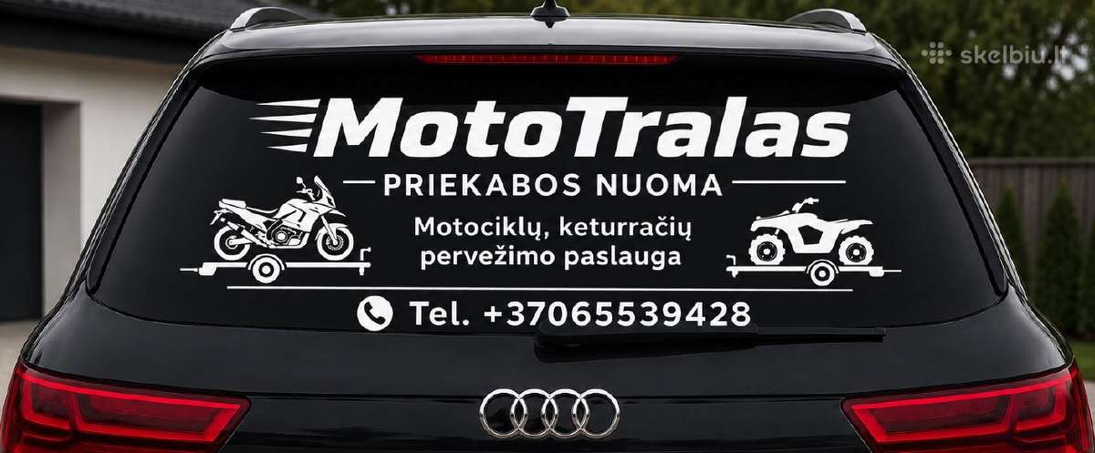 Moto priekabos nuoma, pervežimas. Klaipėda