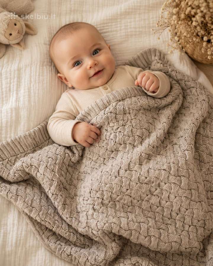 100% merino vilnos pledukai kudikiui, naujagimiui - nuotraukos Nr. 3