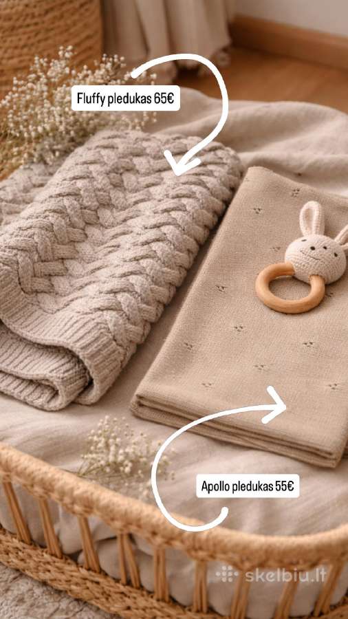 100% merino vilnos pledukai kudikiui, naujagimiui - nuotraukos Nr. 6