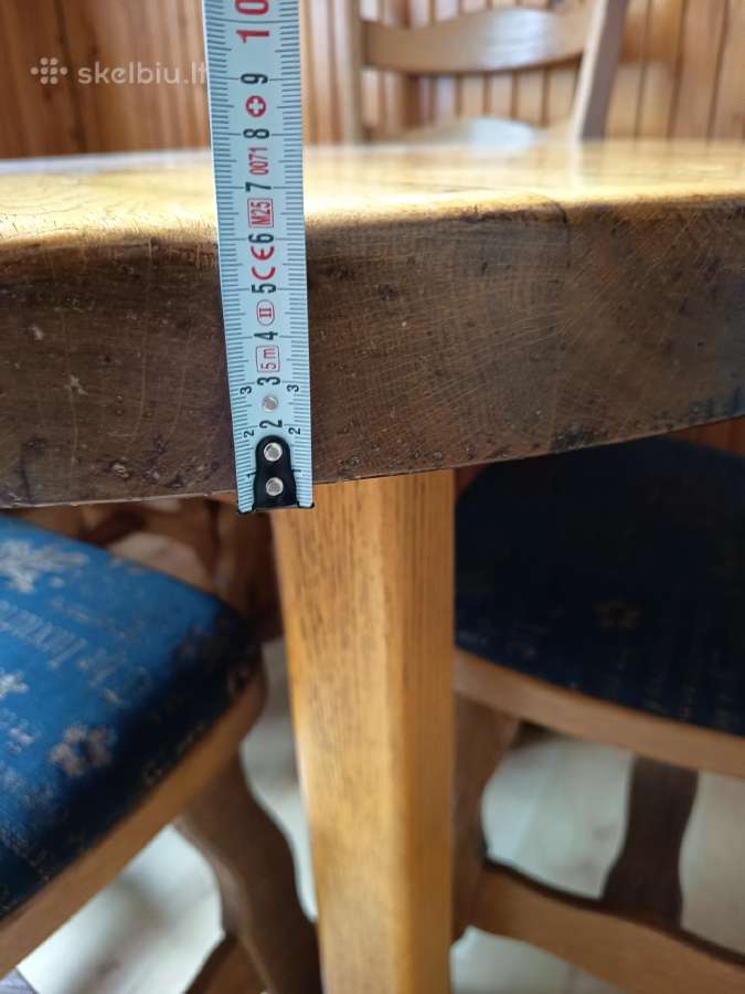 Ąžuolinis stalas su 4 kėdėmis - nuotraukos Nr. 5
