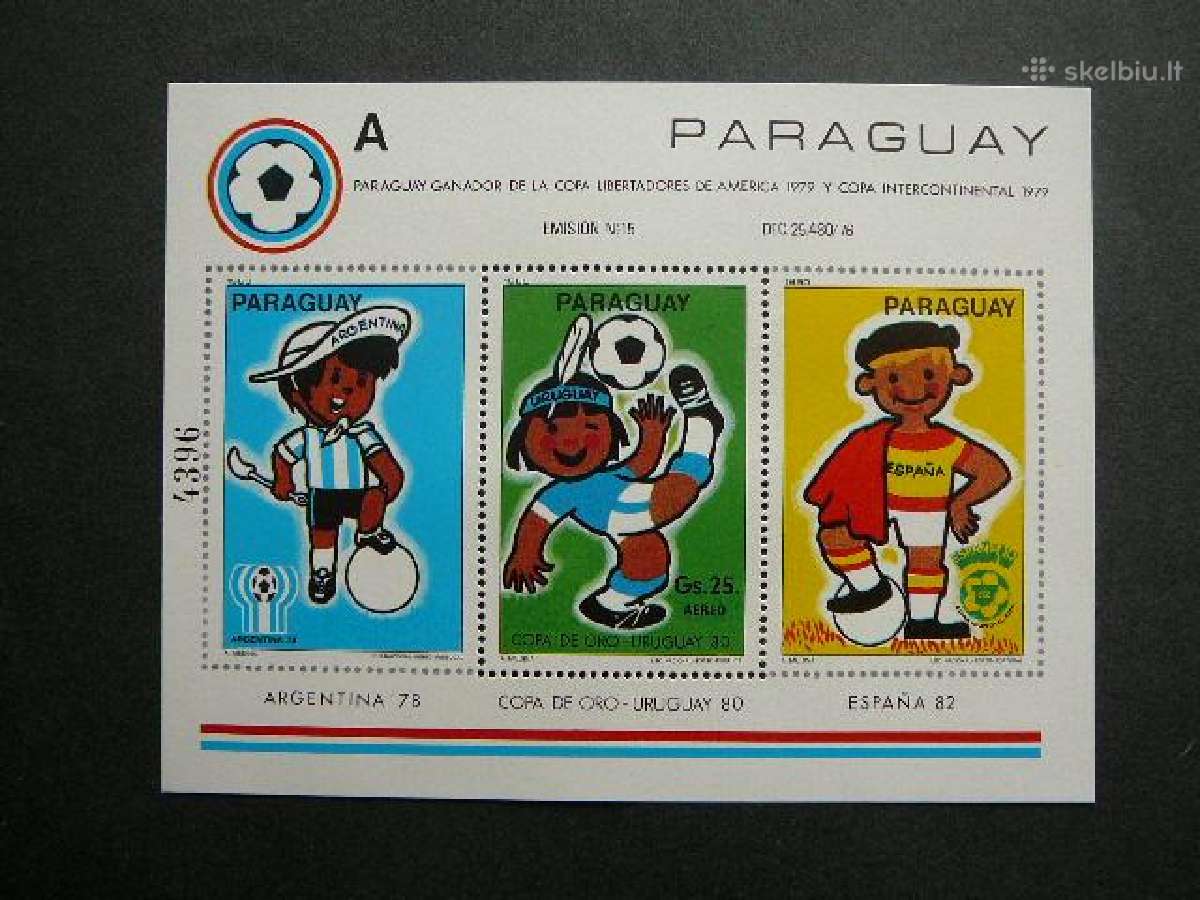 Futbolas Paragvajus 1980 Mnh pg22s
