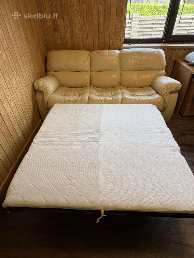Magrės baldai Venera odinė sofa-lova 2100x1000 - nuotraukos Nr. 3