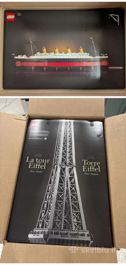 Lego Eiffel 10307 ir Lego Titanic 10294