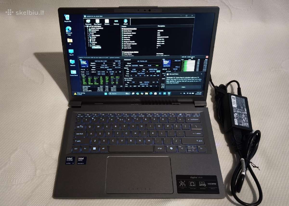 Aspire 14,14“touch,intel Core Ultra 5 226v,16gb,1t