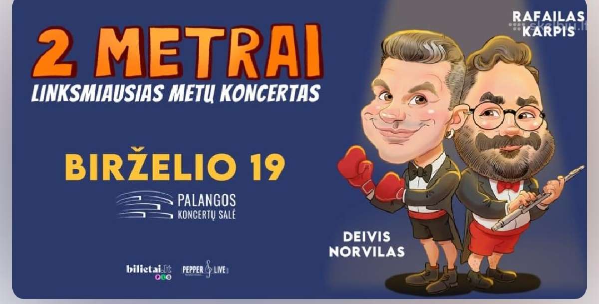 2 bilietai į koncertą 2 Metrai