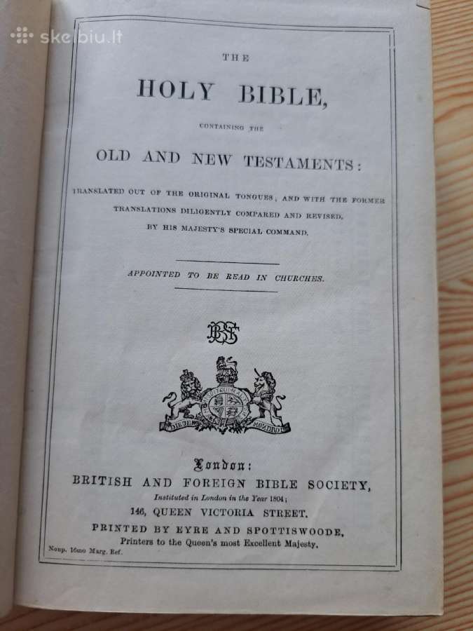 Antikvarinė XIX a. pabaigos Biblija. - nuotraukos Nr. 2