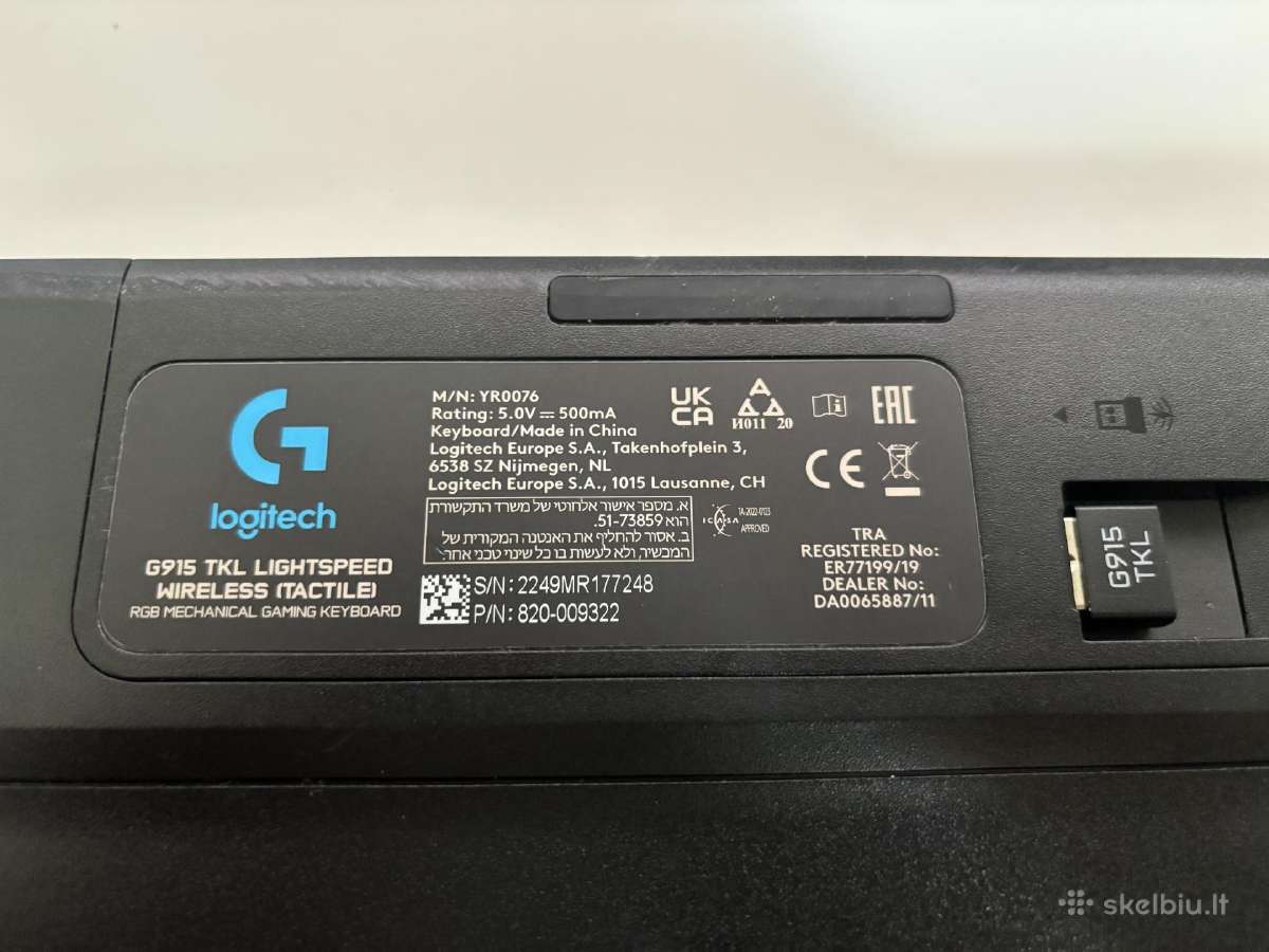 Logitech G915 Tkl lightspeed wireless - nuotraukos Nr. 4