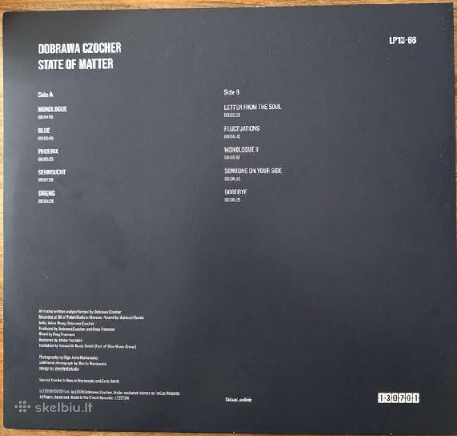 Dobrawa Czocher - State Of Matter / Vinyl Lp - nuotraukos Nr. 2