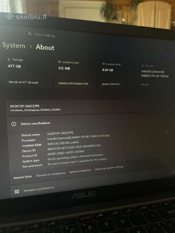 Asus X515ma - nuotraukos Nr. 6
