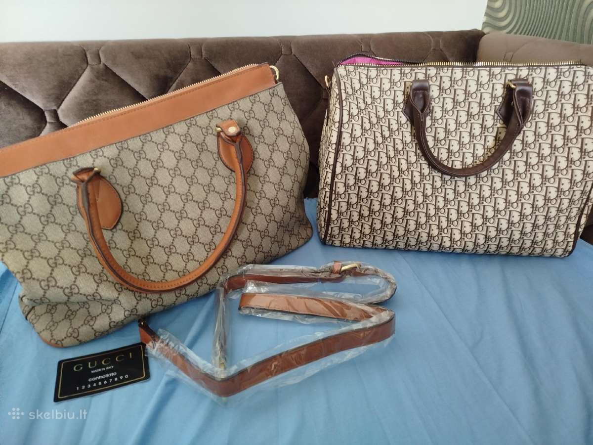 Gucci ir dior rankinės abi kartų