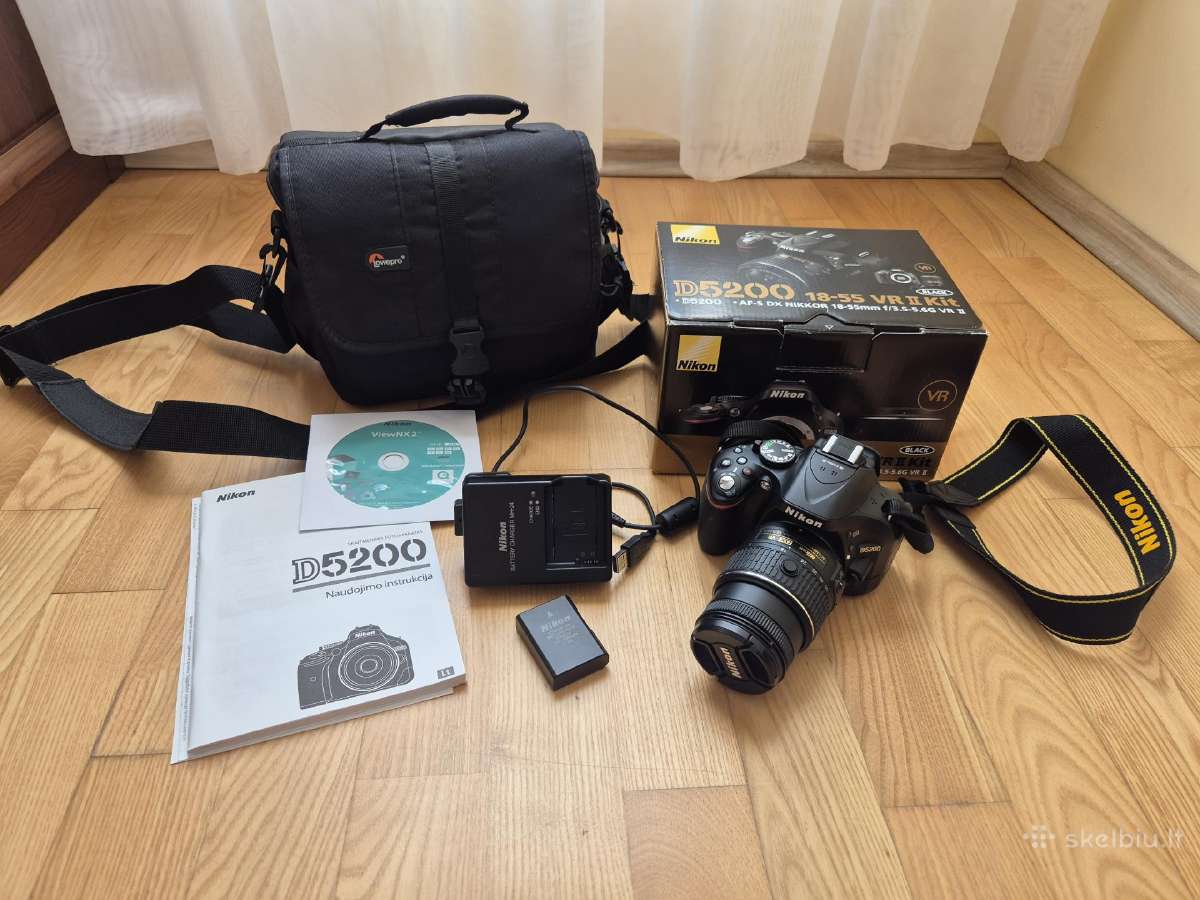 Fotoaparatas Nikon D5200 + 18–55mm Vr II objektyva