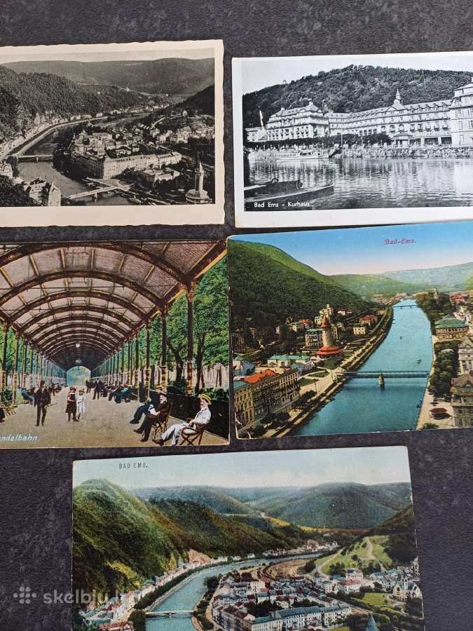 Senos atvirutes Bad Ems 5 vnt-3 eur uz viska