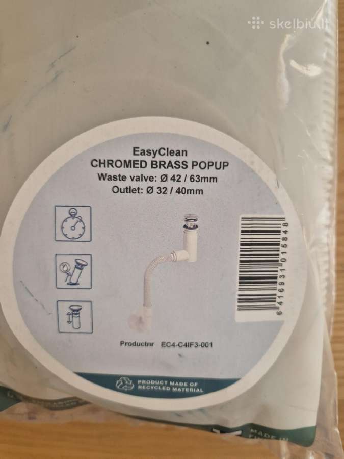 Naujas Prevex Easy Clean sifonas praustuvui - nuotraukos Nr. 2