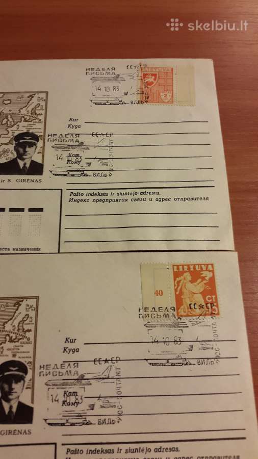 ,pagesinti,lietuvos pašto ženkliukai su lakūnais