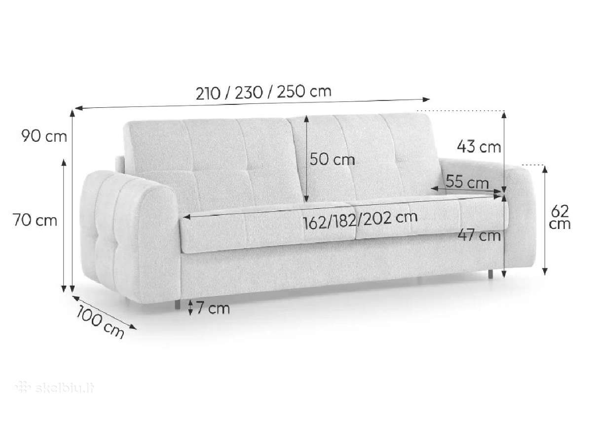 Minkšta sofa/sofa–lova su dėže patalynei „Perona - nuotraukos Nr. 5
