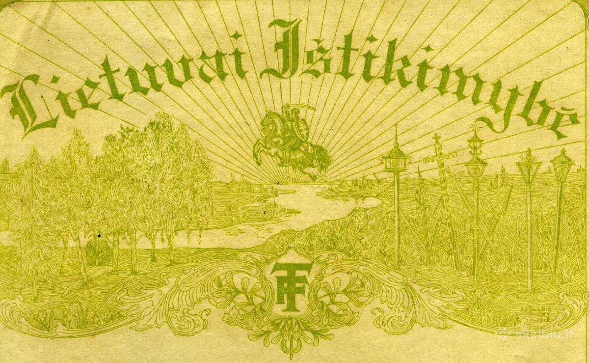 1919 Tautos fondo dokumentas +aukų rinkimo ženklas