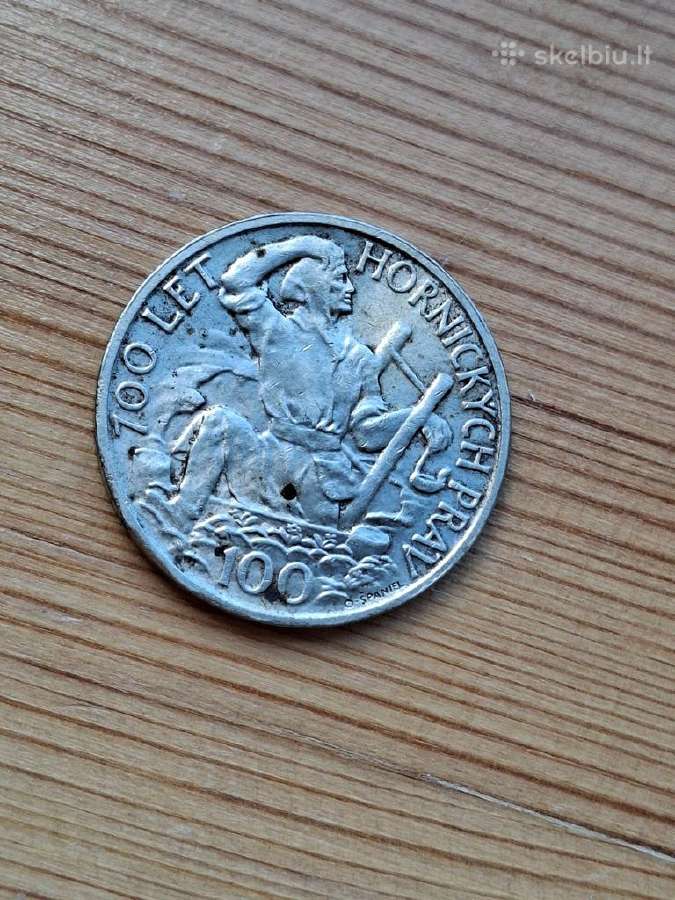 Čekoslovakija 1949 100 kronų (kolekcinė-sidabras)