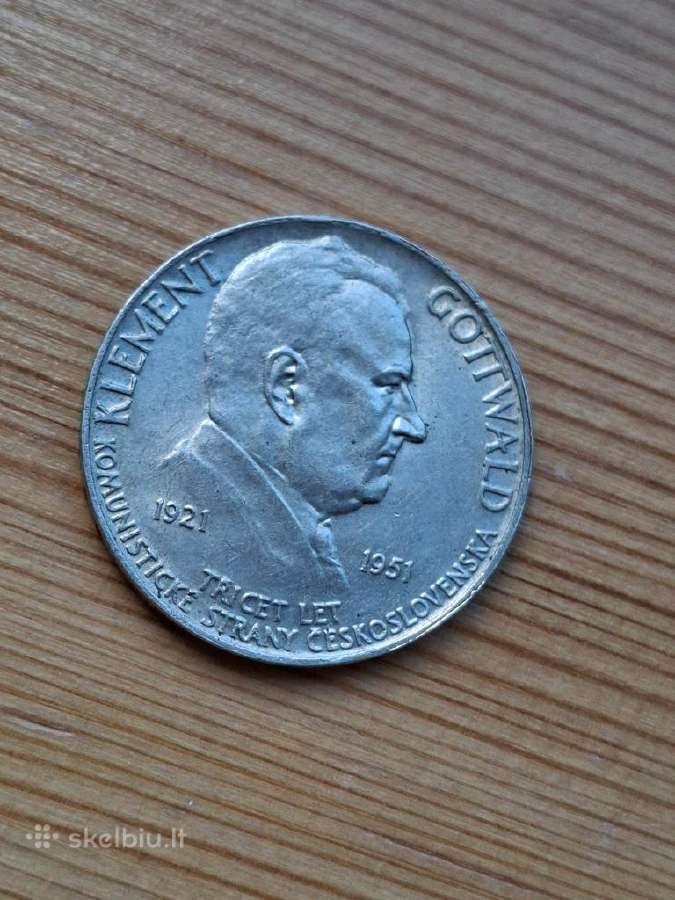 Čekoslovakija 1951 100 kronų (kolekcinė-sidabras)