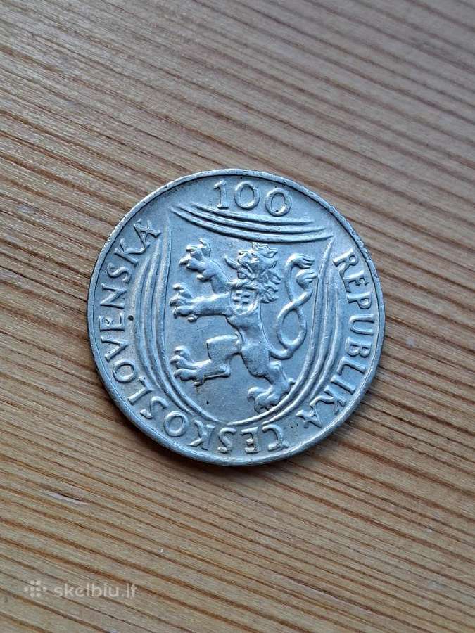 Čekoslovakija 1951 100 kronų (kolekcinė-sidabras) - nuotraukos Nr. 2