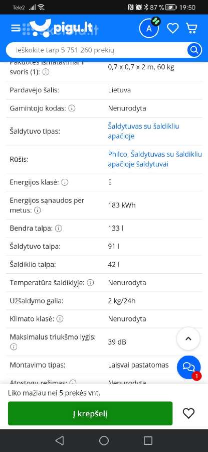 Šaldytuvas - nuotraukos Nr. 5