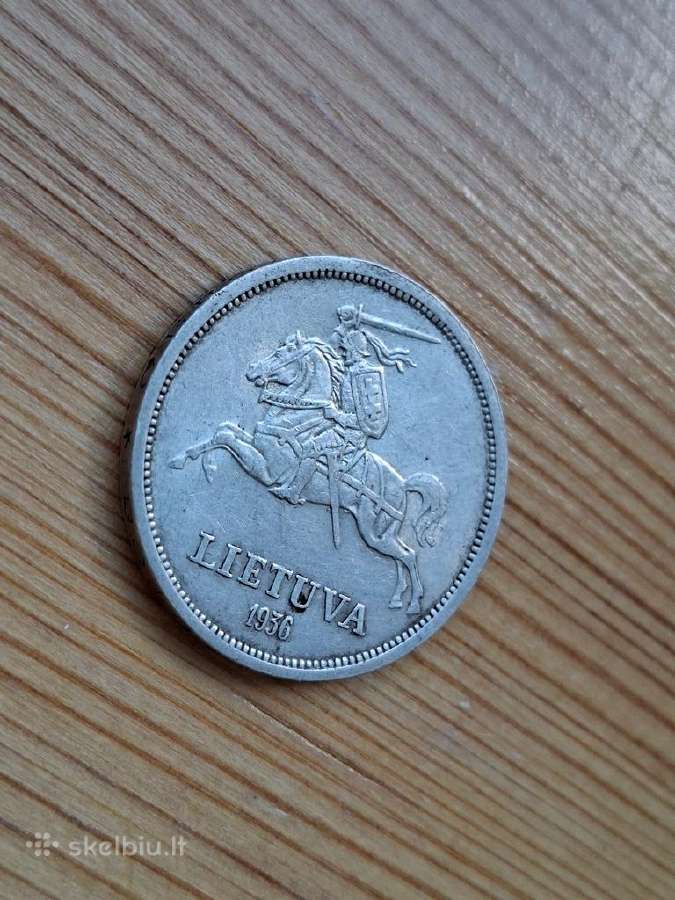 Lietuva 1936 5 litai (sidabras) Basanavičius - nuotraukos Nr. 4