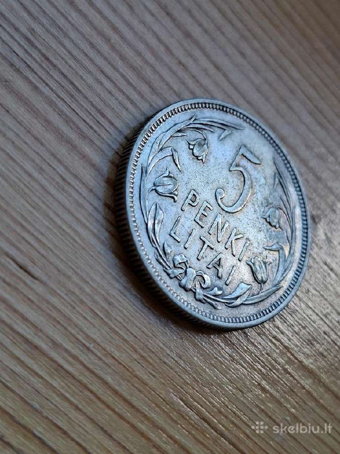 Lietuva 1925 5 litai (sidabras) "tulpės"/linai
