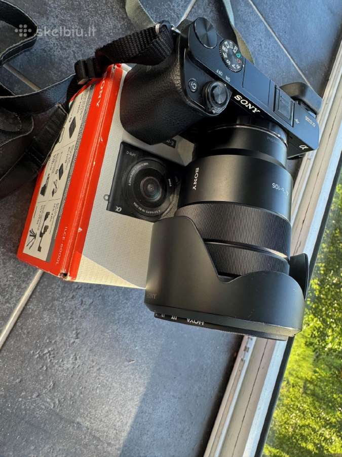 Sisteminis Sony Alfa 6000 su 3 objektyvais, dėklu - nuotraukos Nr. 4