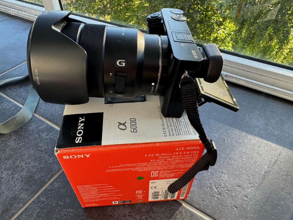 Sisteminis Sony Alfa 6000 su 3 objektyvais, dėklu - nuotraukos Nr. 6