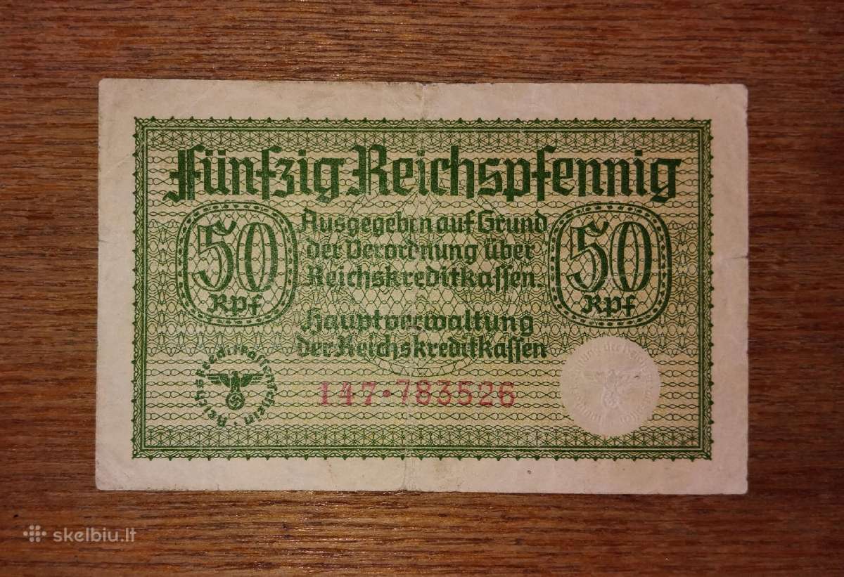Vokietijos 50 reichspfennig banknotas