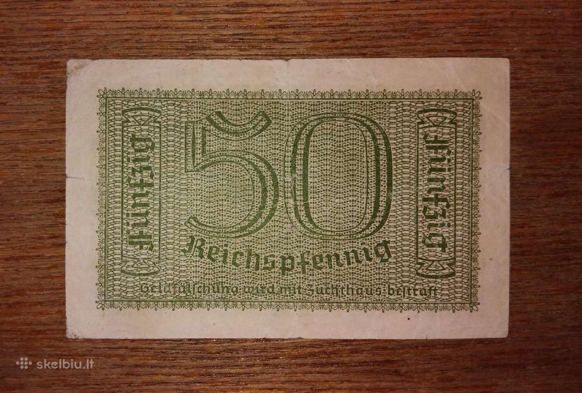 Vokietijos 50 reichspfennig banknotas - nuotraukos Nr. 2