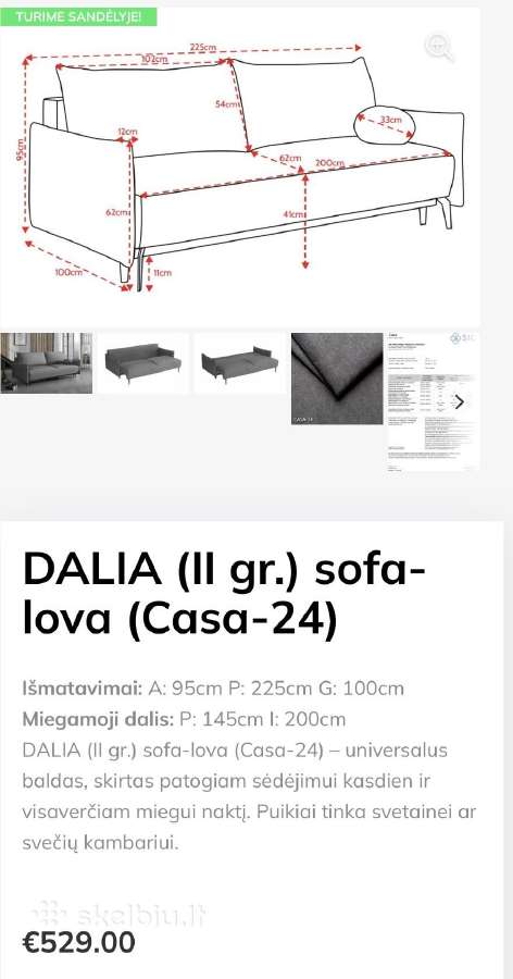 Maksobaldų miegamoji sofa - nuotraukos Nr. 5