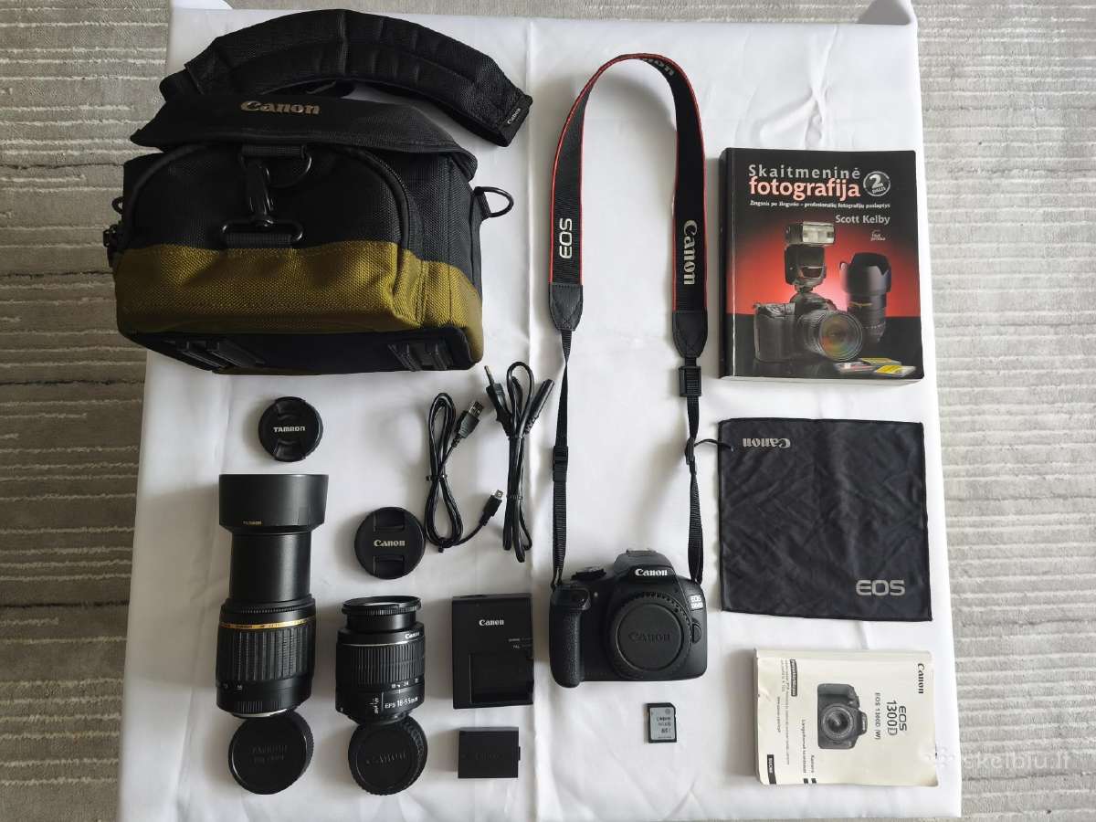 Canon EOS 1300d plius 2 Objektyvai kaip Naujas