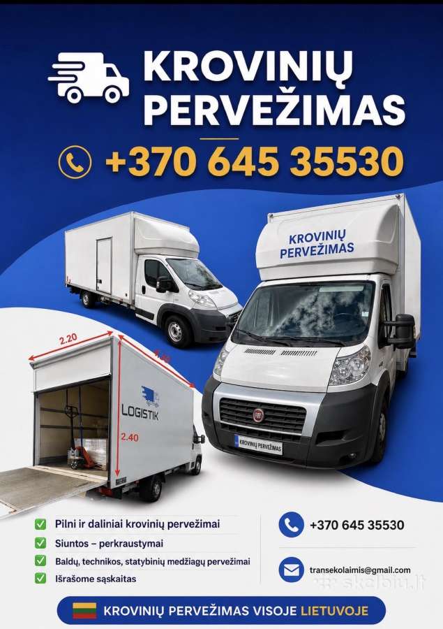 Kroviniu pervezimas Siauliai 24/7 Lietuva