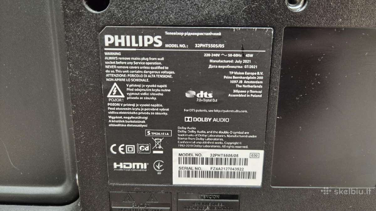 Naudotas 32" 81cm LED TV Philips HD 32pht5505/05 - nuotraukos Nr. 4
