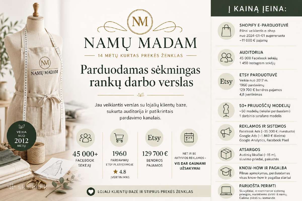 Sėkmingas 14 metų e-shop su 45k auditorija