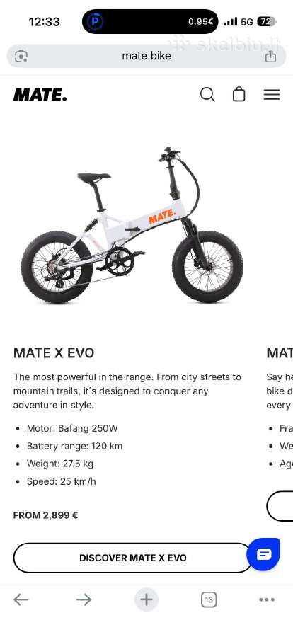 Mate X / nauja baterija/ max speed 50km-h - nuotraukos Nr. 15