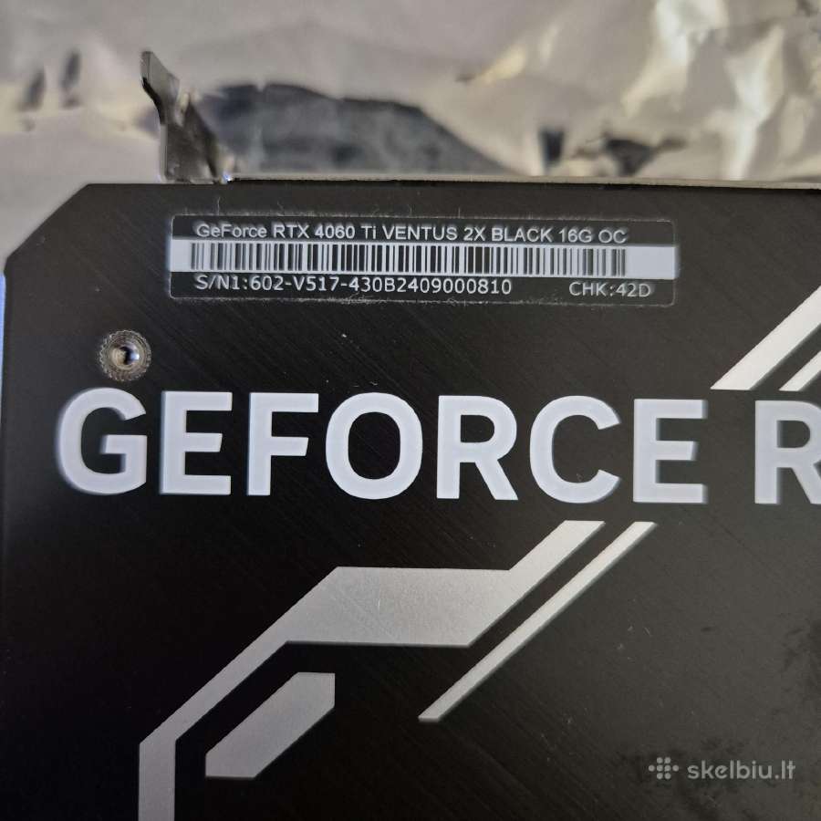 Parduodu vaizdo plokste Rtx 4060ti 16gb