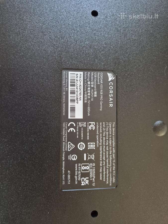 Corsair k55 rgb pro gaming keyboard - nuotraukos Nr. 3