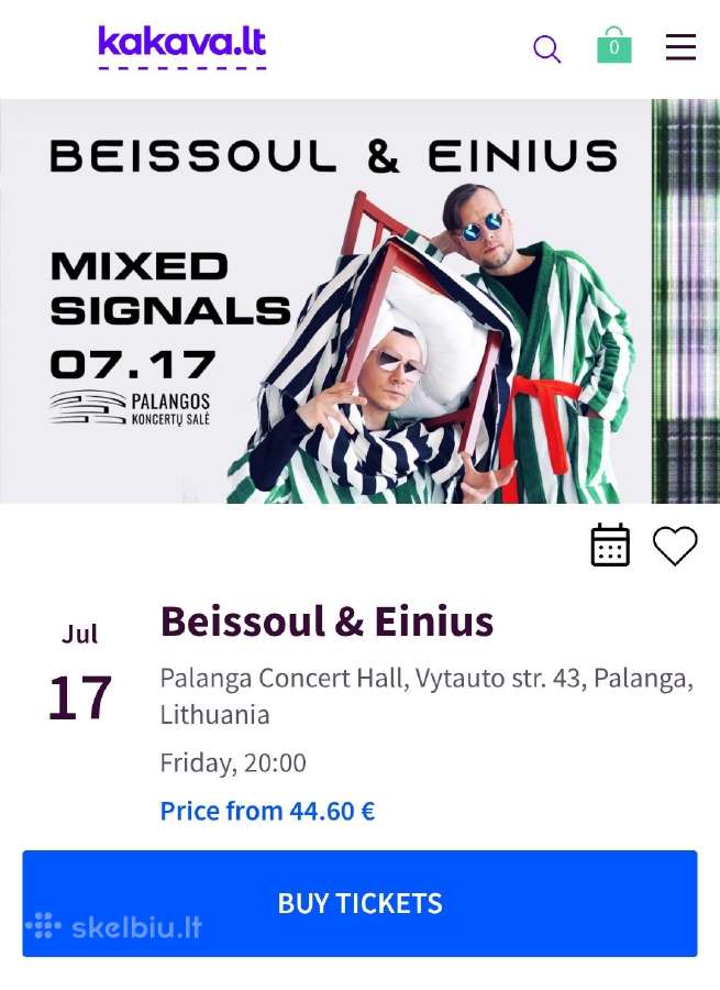Beissoul & Einius Palangoje 2 bilietai