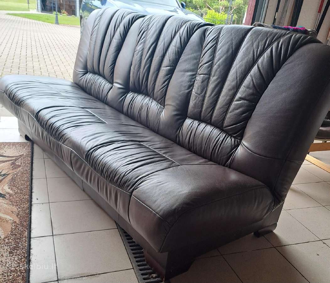 Parduodu odinę sofa lova - nuotraukos Nr. 2