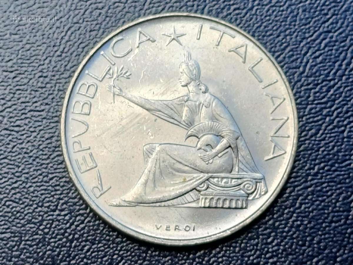500 lirų 1961m. Italija sidabras - nuotraukos Nr. 2