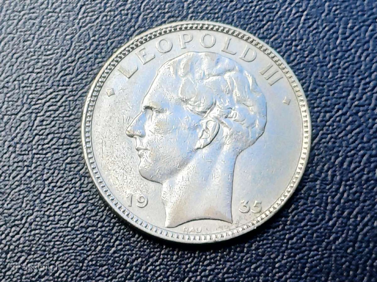 20 frankų 1935m. Belgija sidabras - nuotraukos Nr. 2