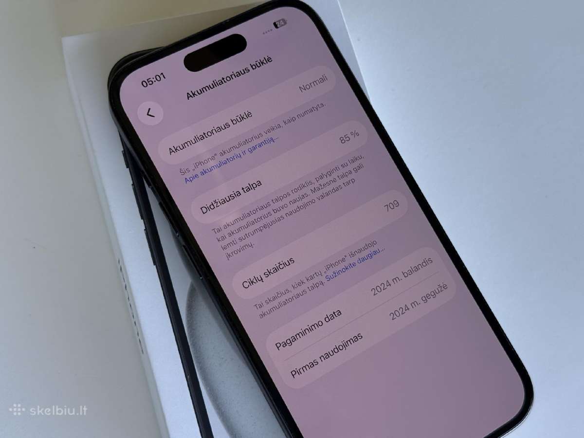 iPhone 15 geros būklės su gera baterija 85 - nuotraukos Nr. 6