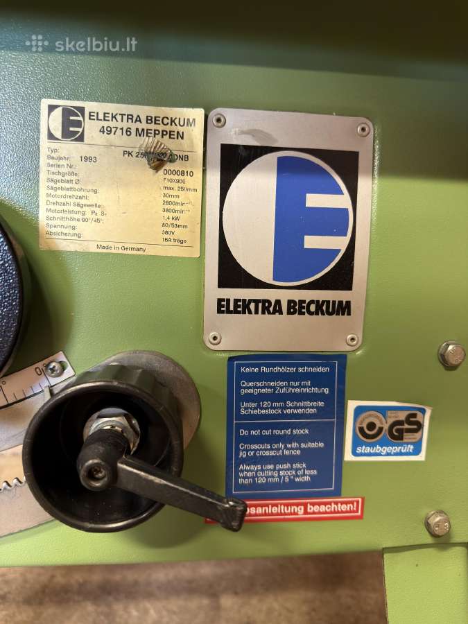 Precizinio medienos pjovimo kreizas Elektra Beckum - nuotraukos Nr. 3