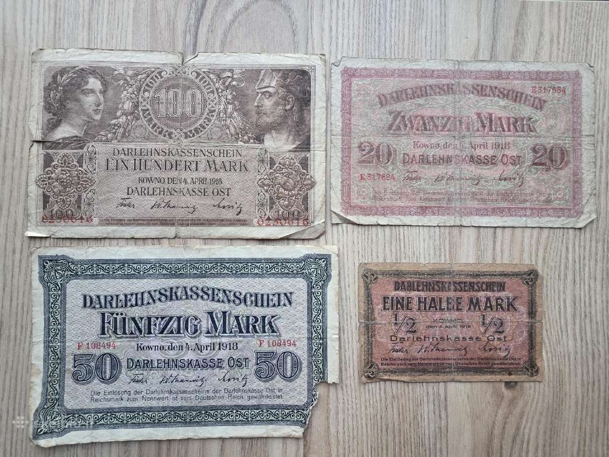 1918 Ostmarkės cirkuliavusios Lietuvoje