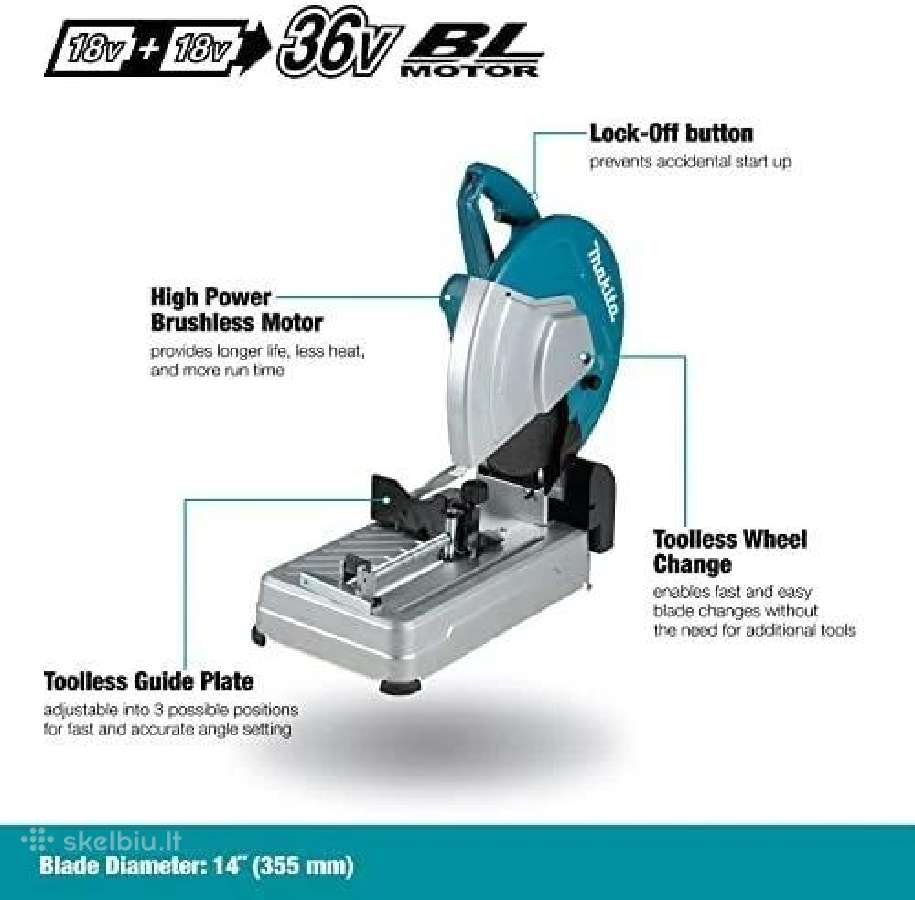 Makita Dlw140z Abrazyvinis diskinis pjūklas