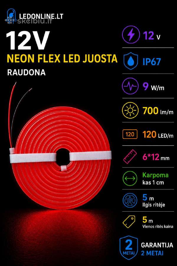 Neon Flex 12v/24v Lankstus LED neonas - nuotraukos Nr. 10